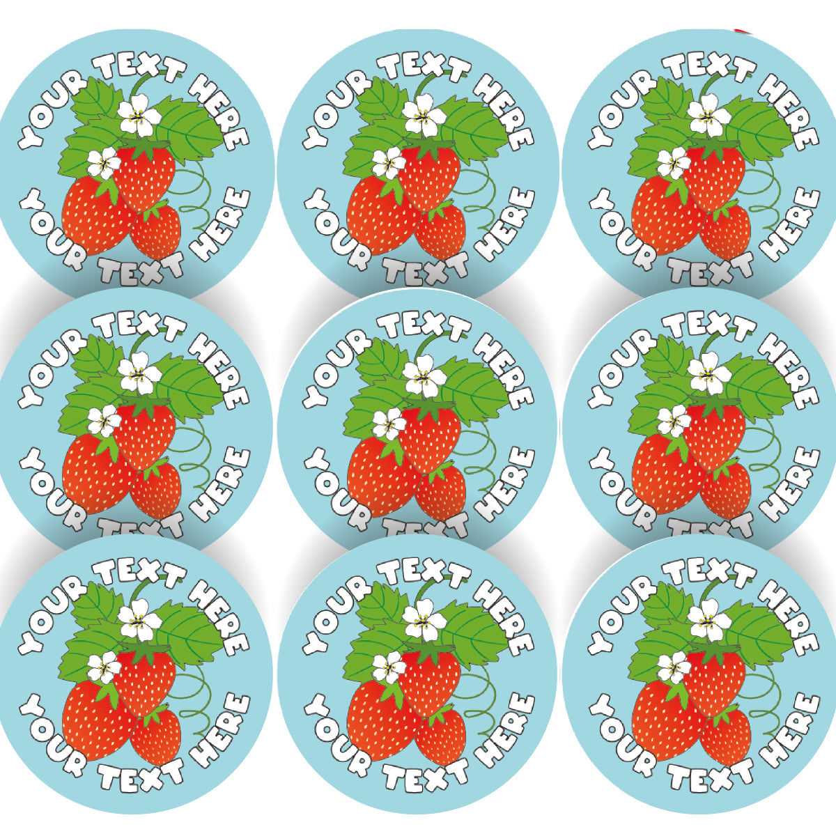 144 Personalised Strawberry Fruit Picking 30mm Reward Stickers for Fruit Farms, Parents and Schools