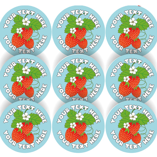 144 Personalised Strawberry Fruit Picking 30mm Reward Stickers for Fruit Farms, Parents and Schools