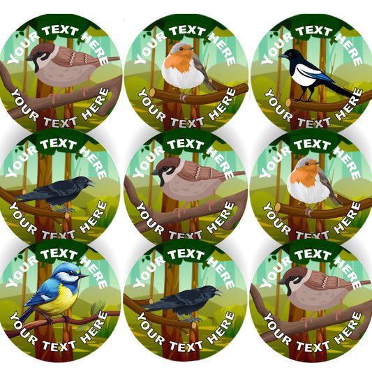144 Personalised Garden Birds 30mm Bird Reward Stickers For Children, bird lovers, teachers
