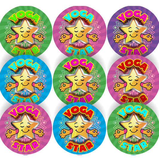 144 Yoga Star 30mm Reward Stickers for Schools, Clubs, Teachers, Parents