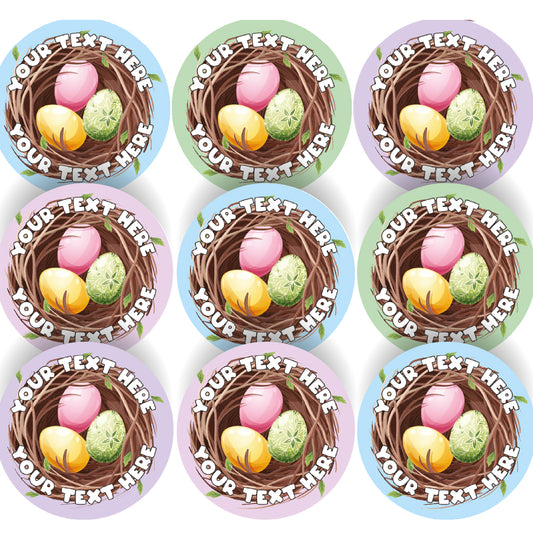 144 Personalised Pastel Easter Eggs 30mm Children's Reward Stickers for Teachers or Parents and Party Bags