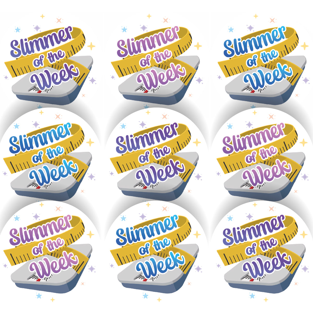 144 Slimmer Of The Week 30mm Reward Stickers for Adult Weight Loss, Healthy Choices