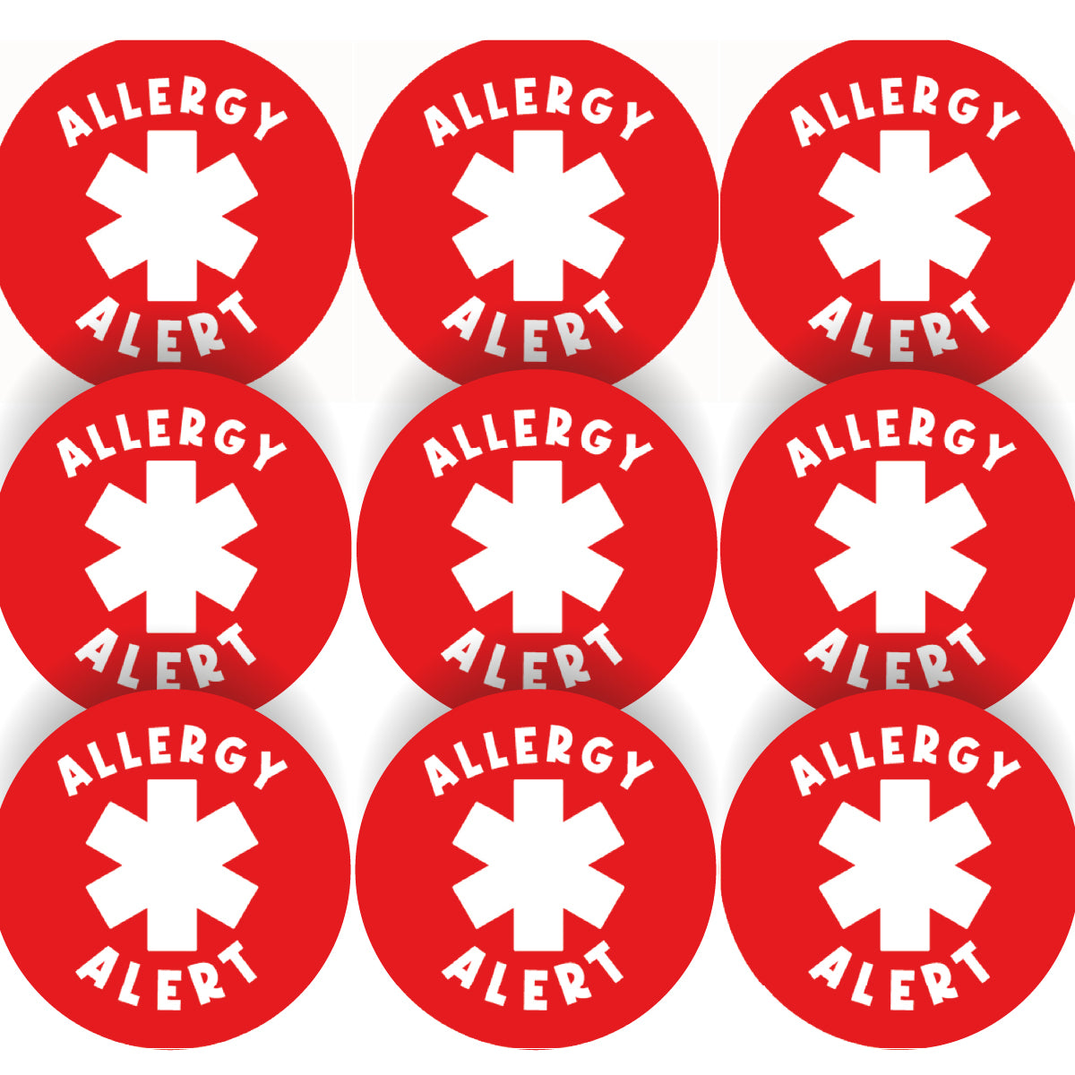 144 Allergy Alert Stickers - 30mm - Glossy Reward Stickers for Teachers & Parents