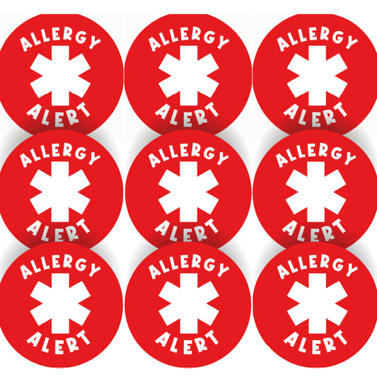 144 Allergy Alert Stickers - 30mm - Glossy Reward Stickers for Teachers & Parents