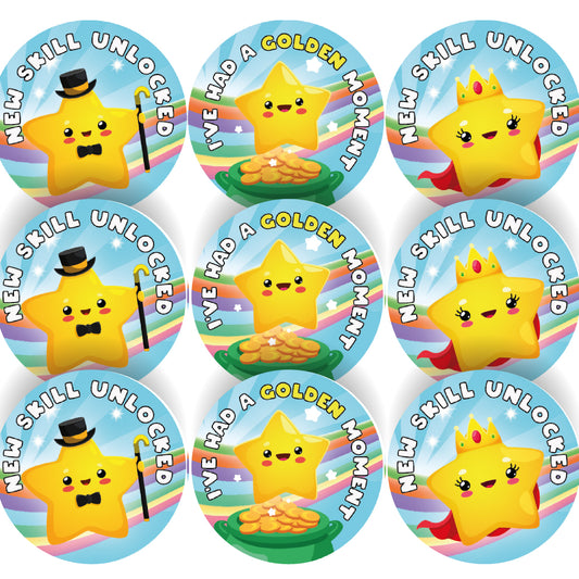 144 Golden Moments 30mm Reward Stickers for School Teachers, Parents, Nursery, Pre-School