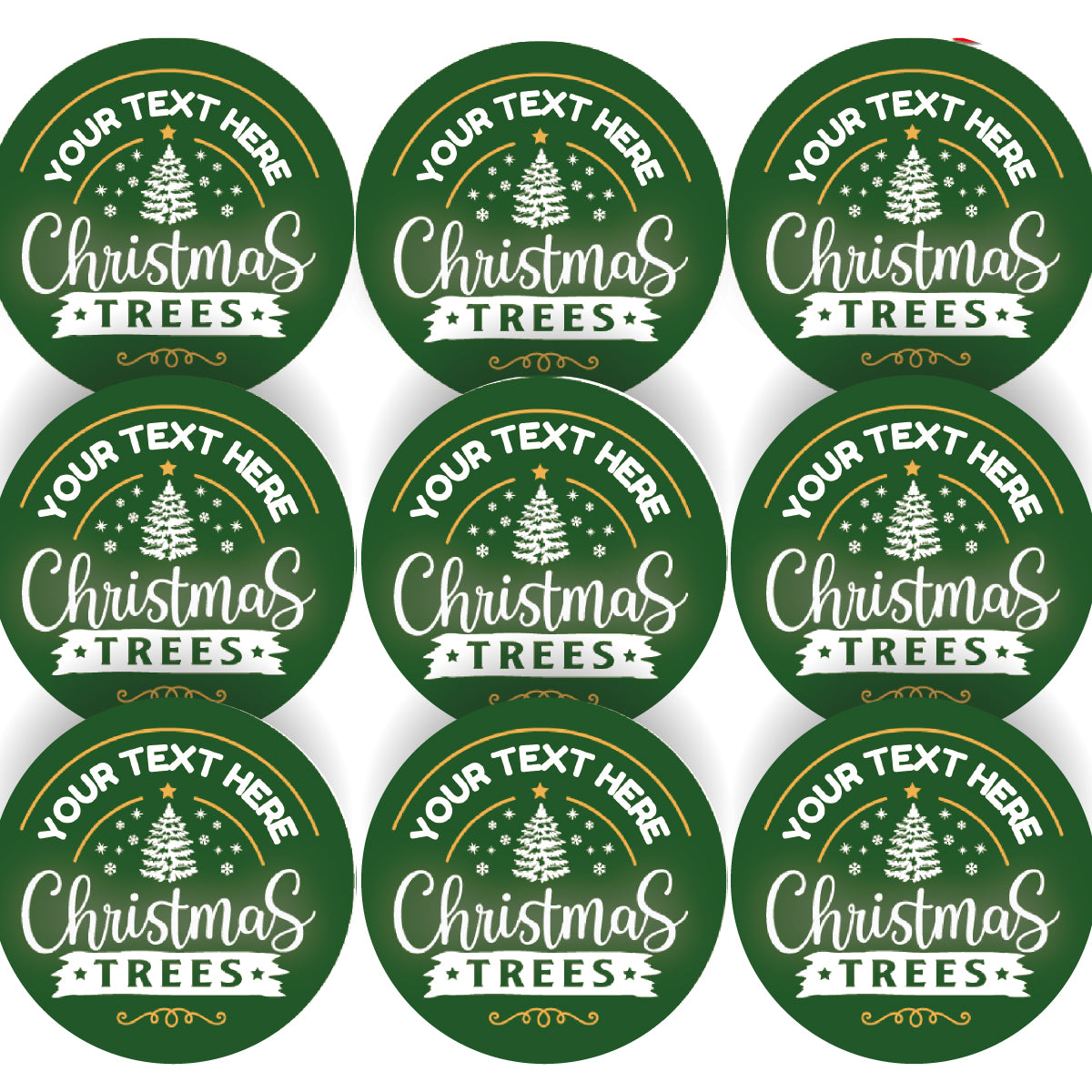 144 Personalised Christmas Tree Farm 30mm Christmas Reward Stickers for School Teachers, Parents and Nursery