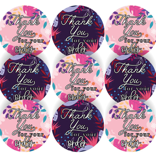 144 Thank You For Your Order  30mm Stickers Glossy  Crafting Gift Packaging Seal Labels Small Business