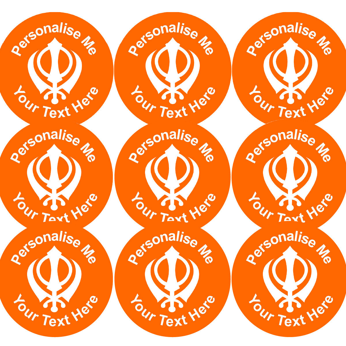 Sticker Stocker 144 Personalised Sikh Khanda 30mm Reward Stickers for School Teachers, Parents and Nursery