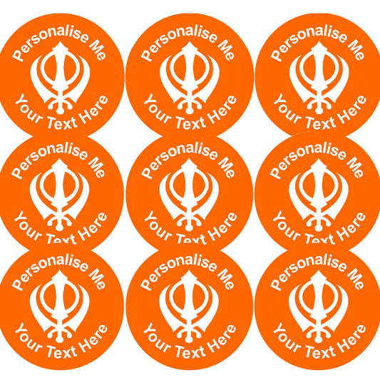 Sticker Stocker 144 Personalised Sikh Khanda 30mm Reward Stickers for School Teachers, Parents and Nursery
