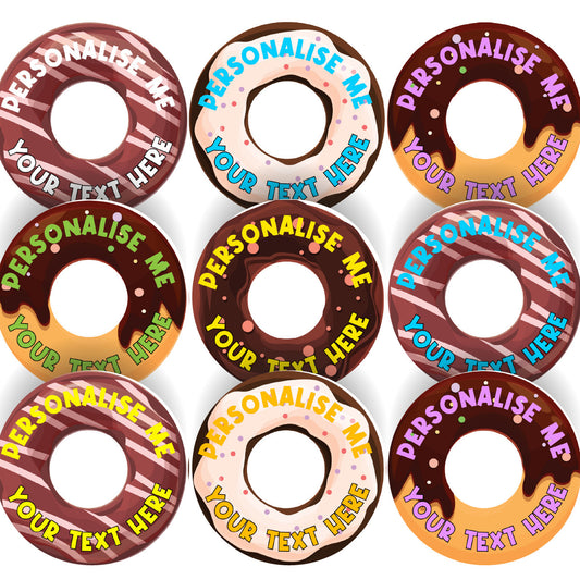 120 Chocolate Scented Donut Personalised Stickers - Personalised 30 mm Scented  Stickers - For Teachers Nursery Parents