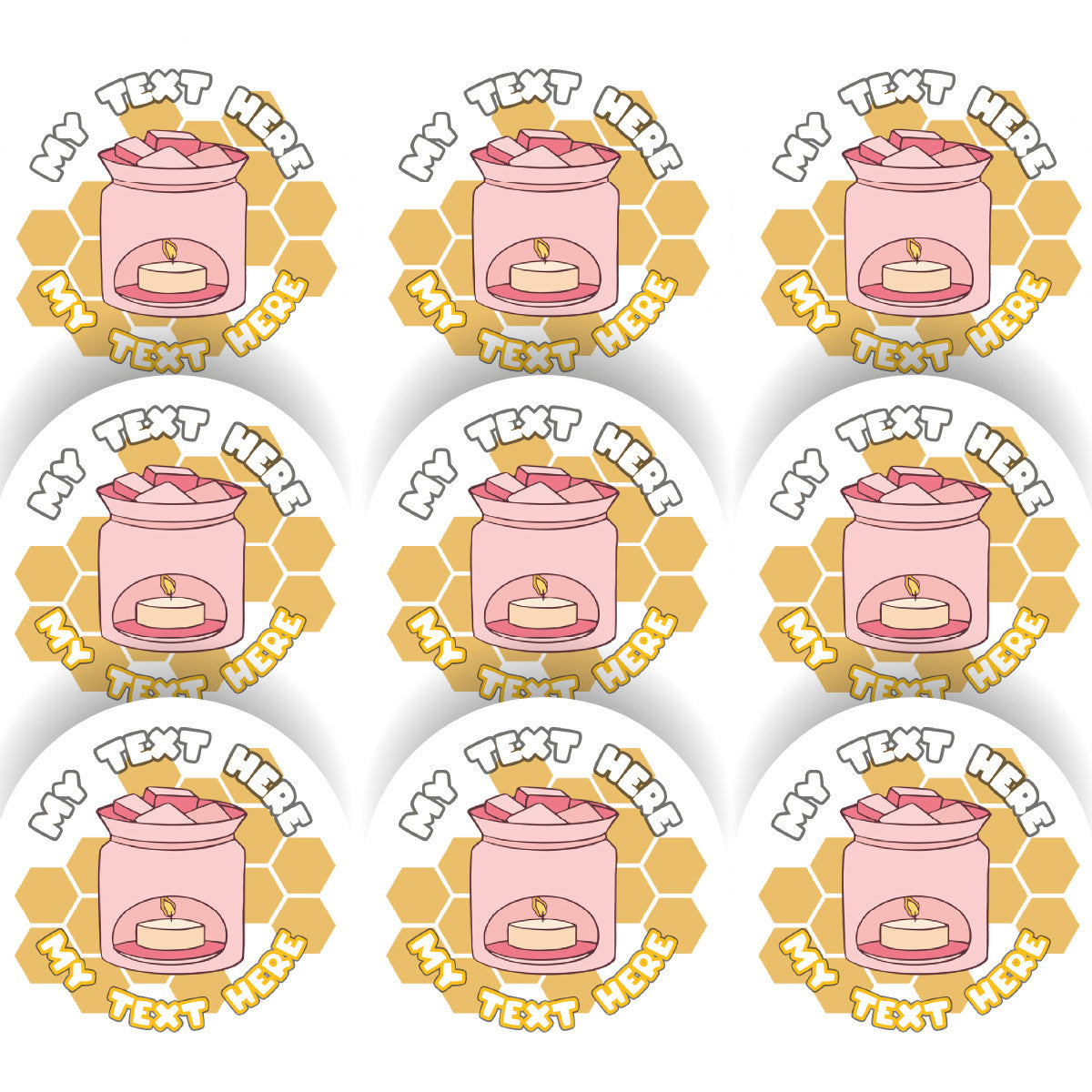 Sticker Stocker 144 Personalised Wax Melt 30mm Glossy Stickers Labels