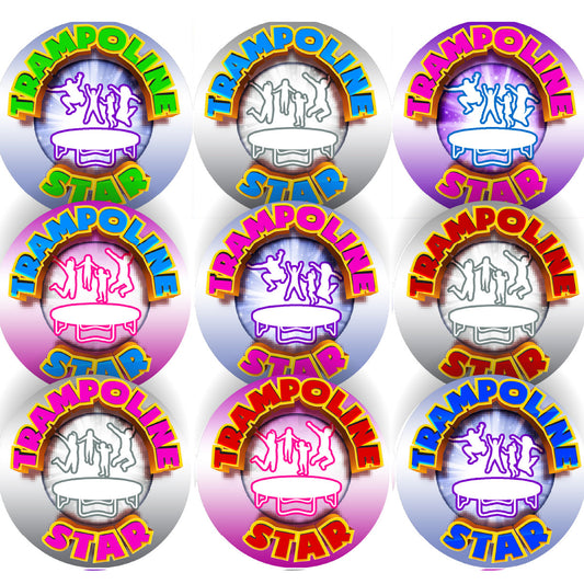 144 Trampoline Star 30 mm Reward Stickers for School Teachers, Parents and Nursery