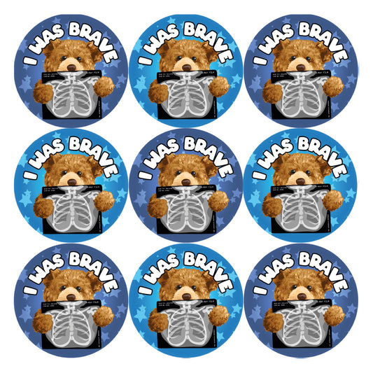 Sticker Stocker - 144 Bear Bones Bravery - 30mm Glossy Reward Stickers for Teachers & Parents
