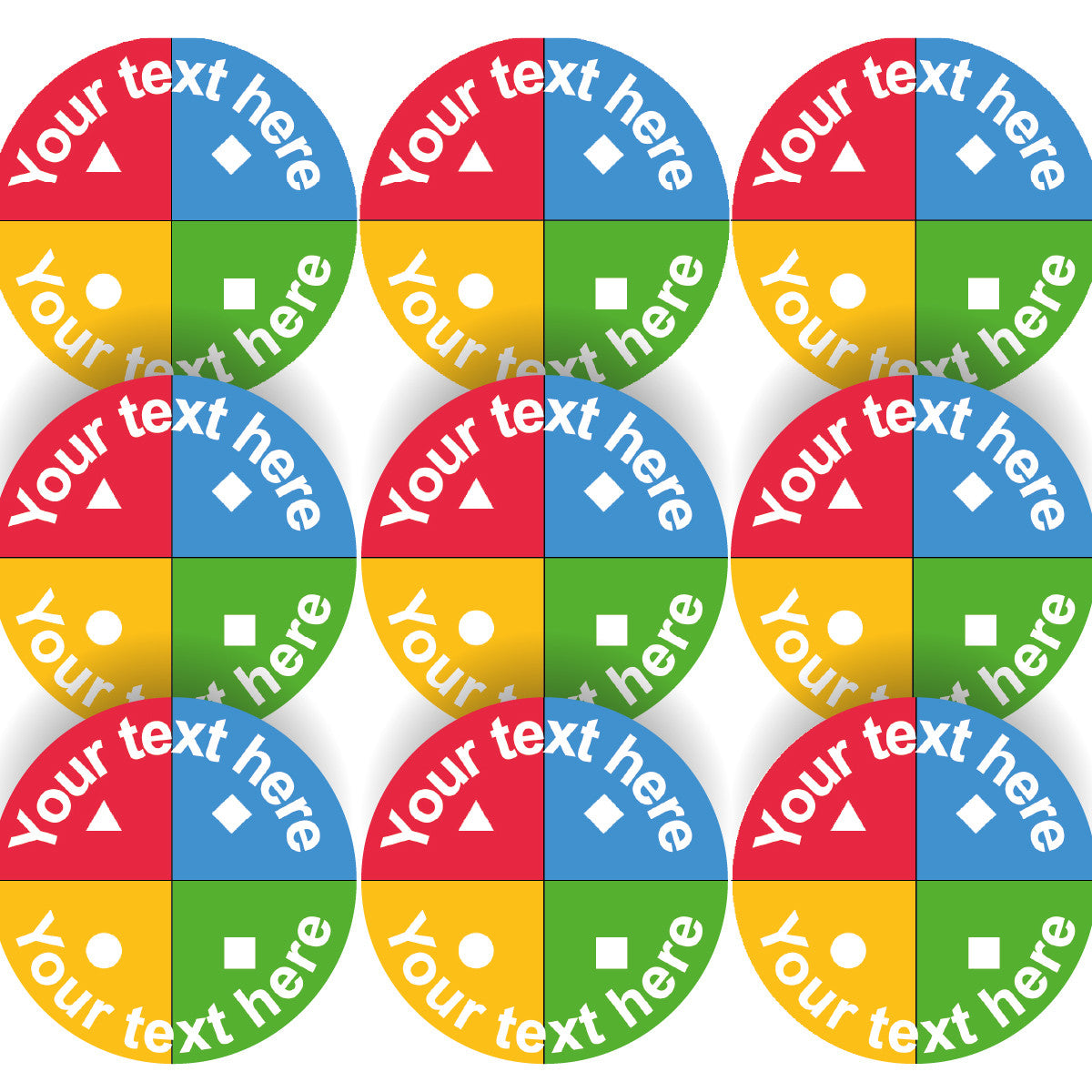 144 Personalised Quiz Colours & Shapes 30mm Reward Stickers for School Teachers, Parents and Nursery