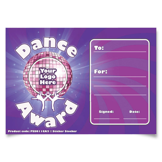 Personalised Dance Award certificates - 2 or 20-  for school teachers, 250gsm A5 silk finish Photo Paper
