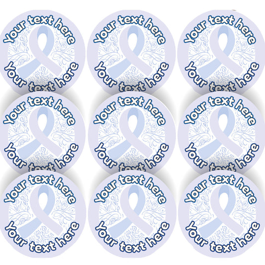 144 Prostate Cancer Awareness Personalised 30mm Stickers Teachers, Parents, Schools