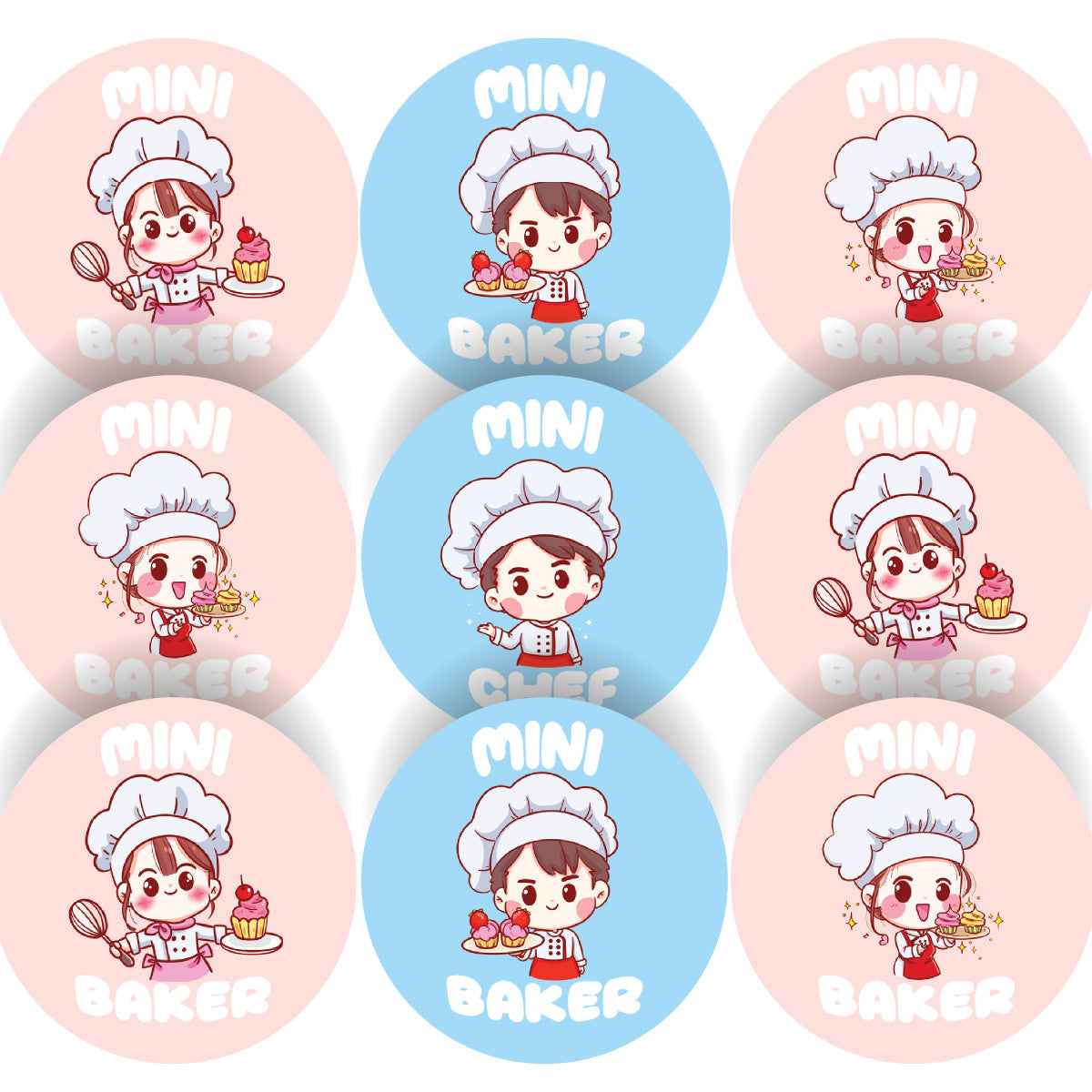 Sticker Stocker - 144 Mini Baker Glossy Stickers Home Baking Gift Packaging Reward Seal Labels