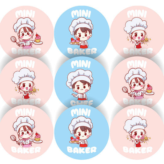 Sticker Stocker - 144 Mini Baker Glossy Stickers Home Baking Gift Packaging Reward Seal Labels