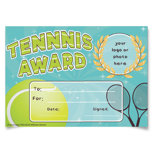 Personalised Tennis Award certificates for school teachers, 250gsm A5 silk finish Photo Paper
