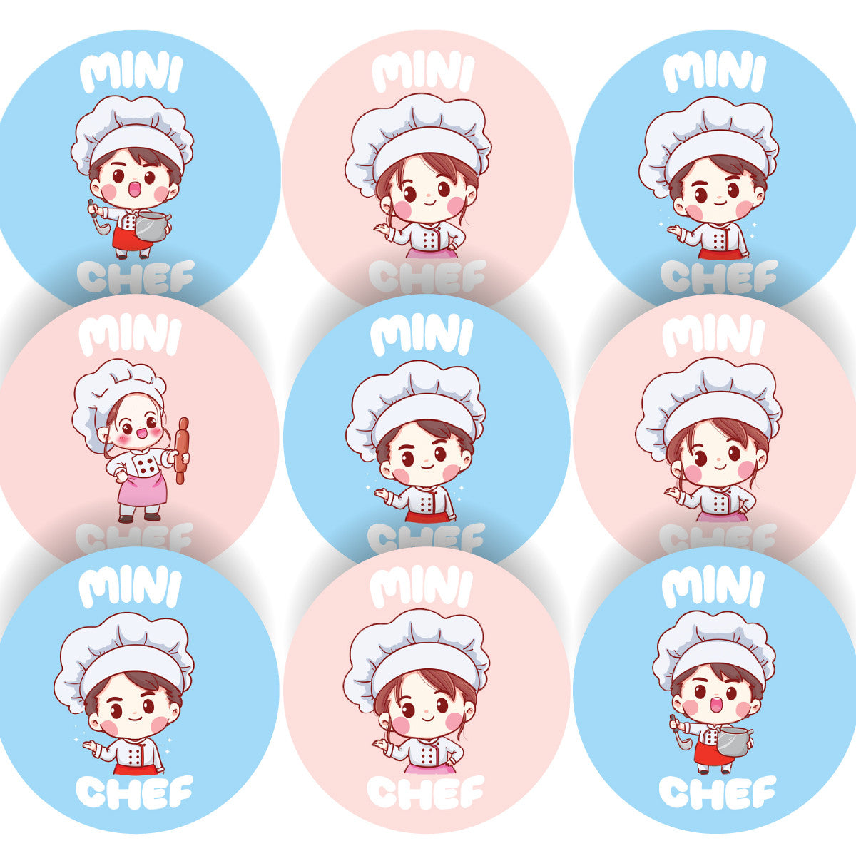 Sticker Stocker - 144 Mini Chef Glossy Stickers Home Baking Gift Packaging Reward Seal Labels