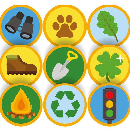 Wilderness Explorer Badge Stickers - 30mm - Glossy Reward Stickers - Forest School, Scouts, Teachers
