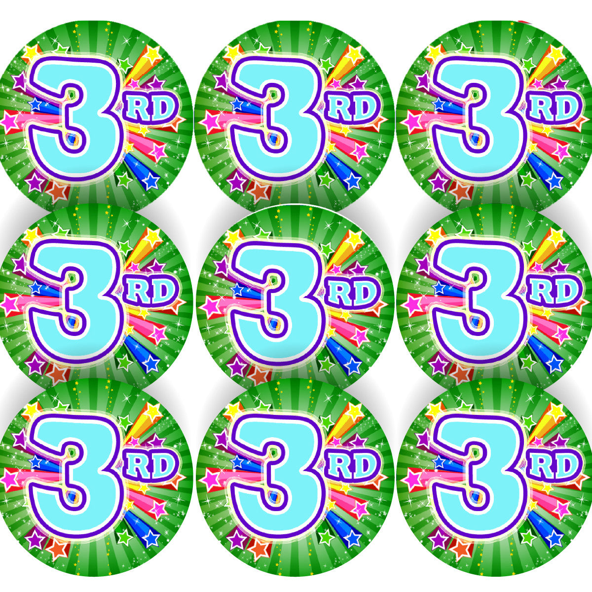 Sticker Stocker 144 3rd place Sports Day Star 30 mm Reward Stickers for Teachers, Parents and Schools
