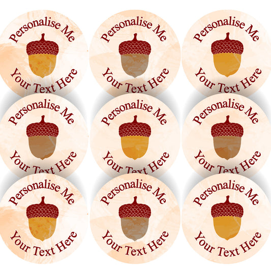 Sticker Stocker 144 Little Acorn Themed Personalised 30mm Reward Stickers for School Teachers, Parents and Nursery