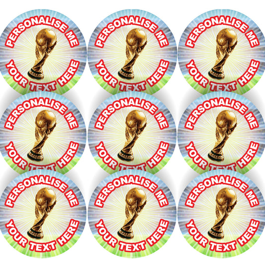 Sticker Stocker - 144 World Cup Personalised 30mm Reward Stickers for Football Clubs, schools