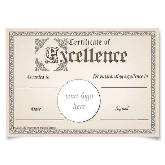 Sticker Stocker Personalised Certificate of Excellent for school teachers, A5 silk finish Photo Paper