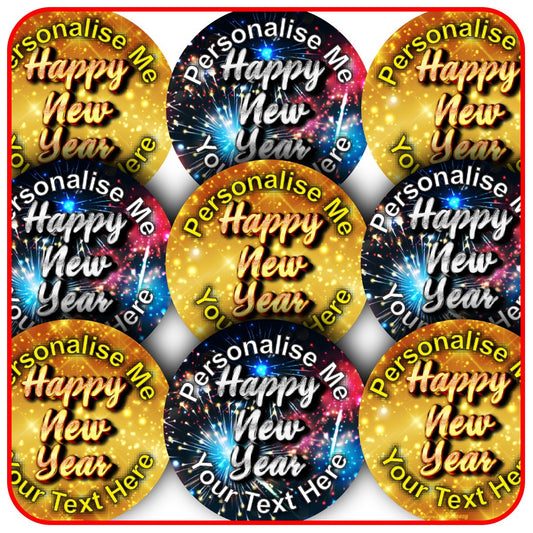 Sticker Stocker - 144 Happy New Year 30mm Glossy Stickers
