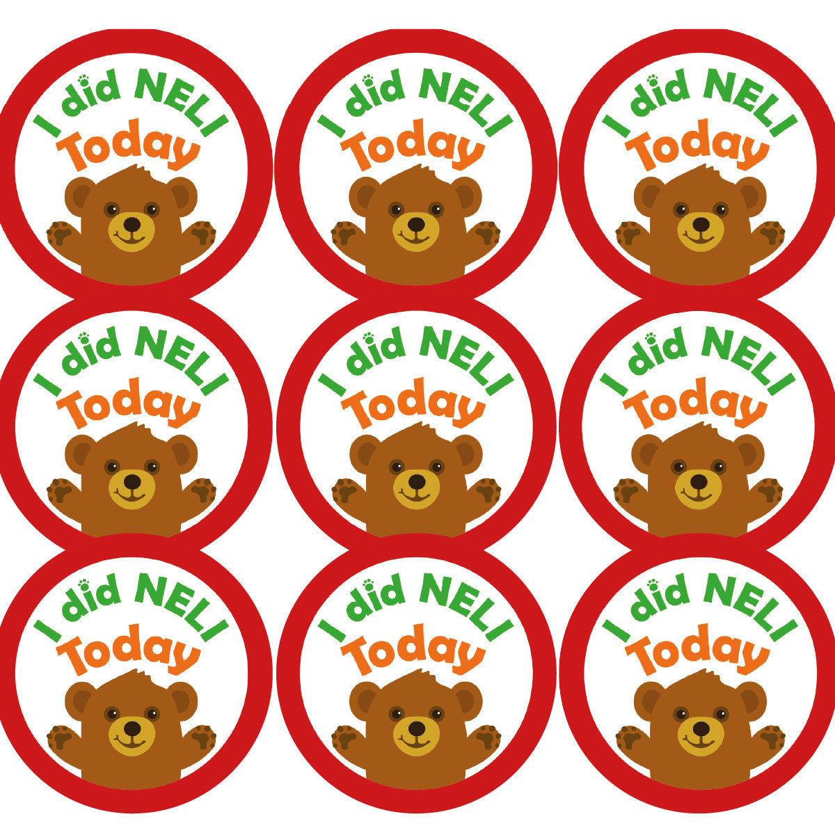 Sticker Stocker - 144 I did NELI today - 30mm - Glossy Reward Literacy Stickers for Teachers & Parents
