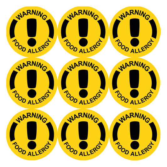 Sticker Stocker - 144 Warning Food Allergy - 30mm - Glossy Food Label Stickers