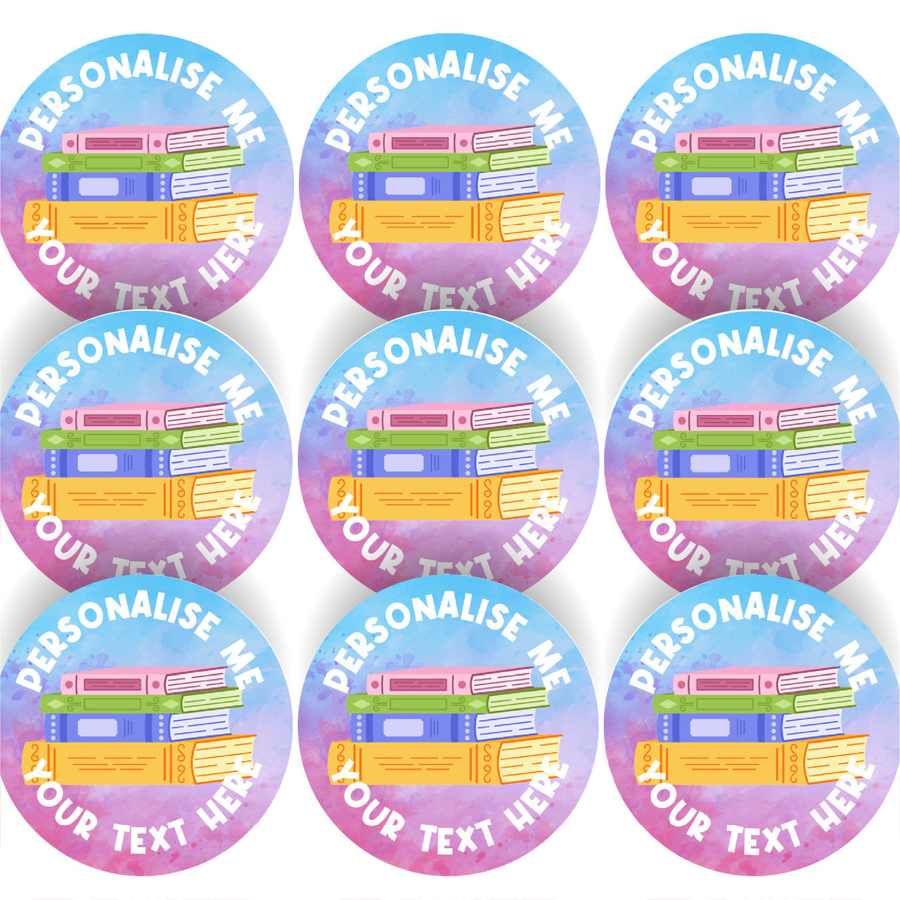 144 Personalised Book Stacks 30mm Reading Reward Stickers for School Teachers, Parents and Nursery
