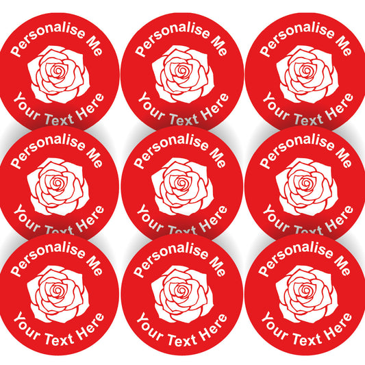 144 Rose Red Personalised 30mm Reward Stickers for School Teachers
