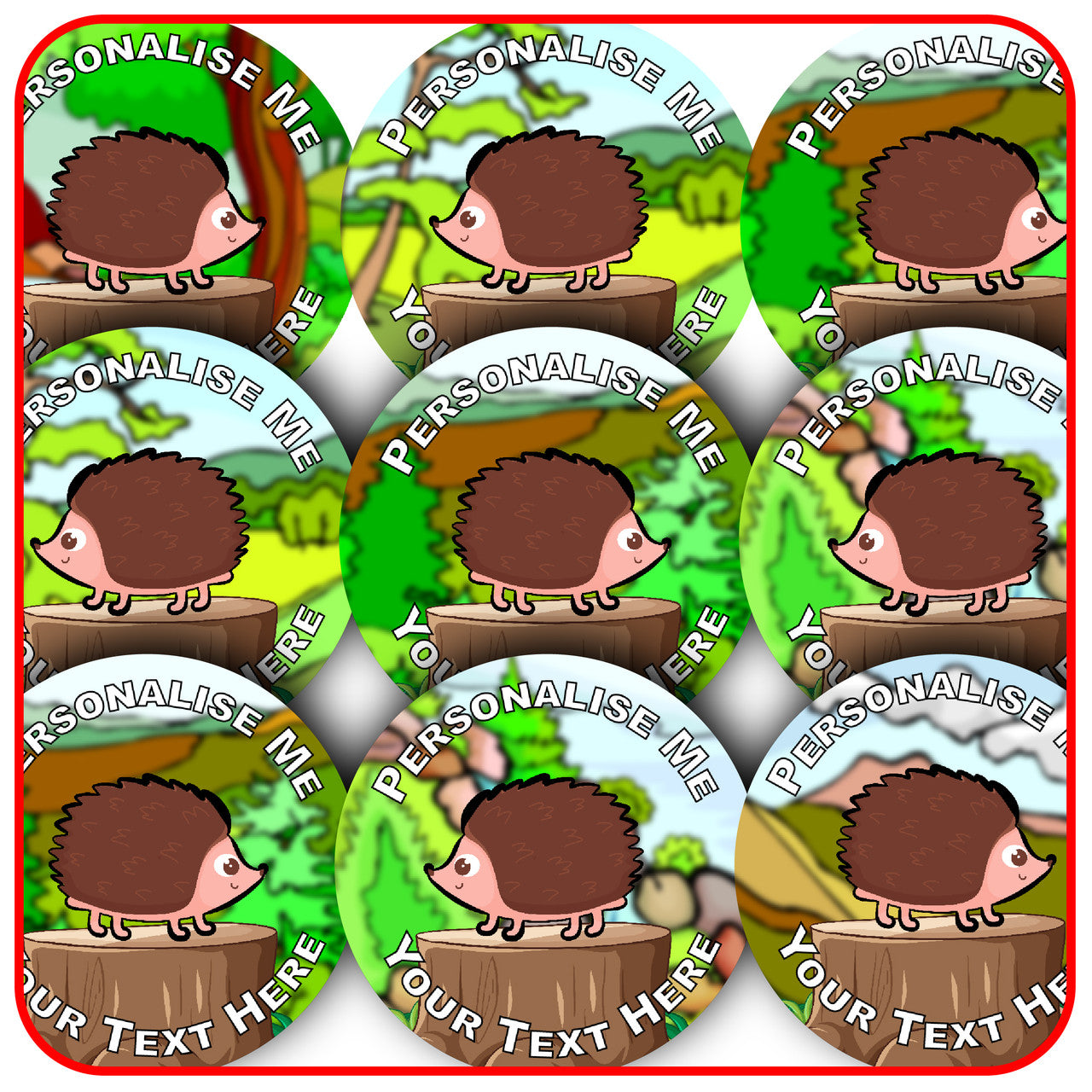 Sticker Stocker - 144 Personalised Hedgehog 30mm Reward Stickers for School Teachers, Parents and Nursery