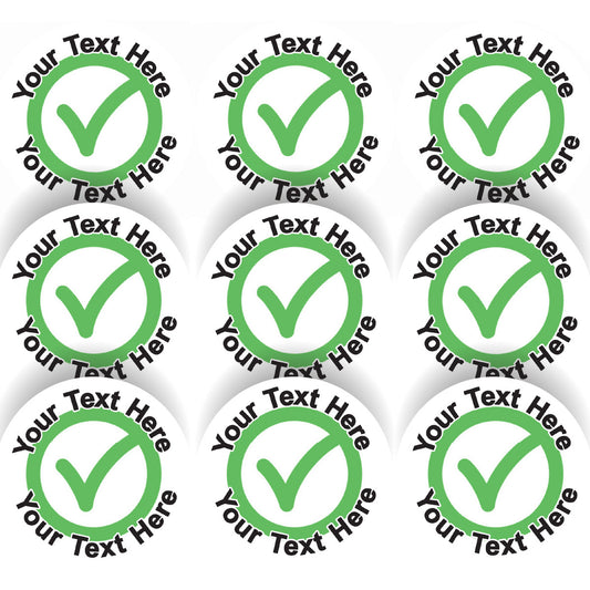 Sticker Stocker 144 Personalised Green Tick 30mm Reward Stickers for School Teachers, Parents and Nursery