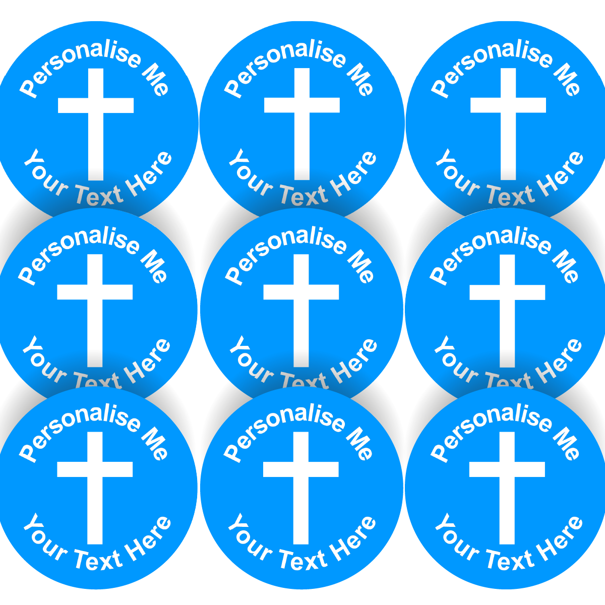 Sticker Stocker - 144 Personalised Christian Cross 30mm Reward Stickers for School Teachers, Parents and Nursery