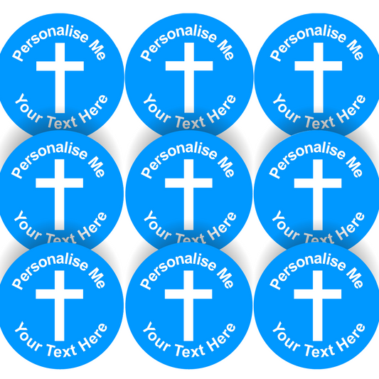 Sticker Stocker - 144 Personalised Christian Cross 30mm Reward Stickers for School Teachers, Parents and Nursery