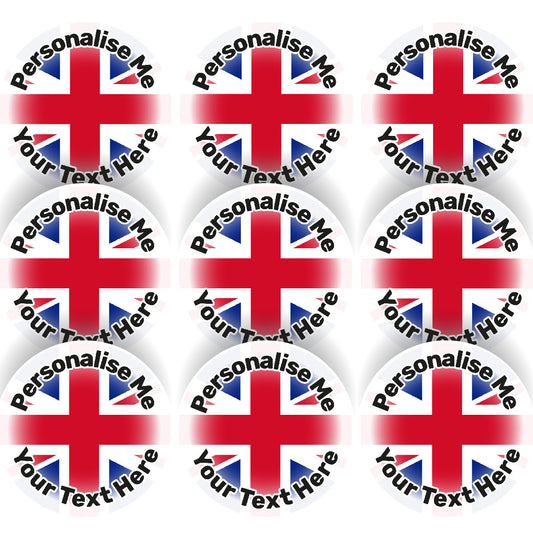 Sticker Stocker 144 Personalised Union Jack 30mm Reward Stickers for School Teachers, Party Bag, Parents and Nursery