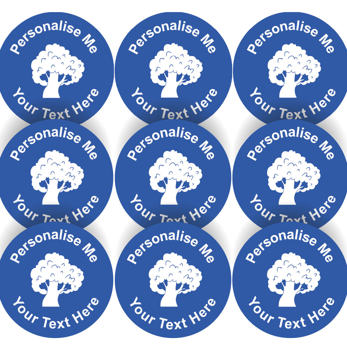 Sticker Stocker -144 Blue Tree Personalised 30mm Reward Stickers for School Teachers, company,  packaging