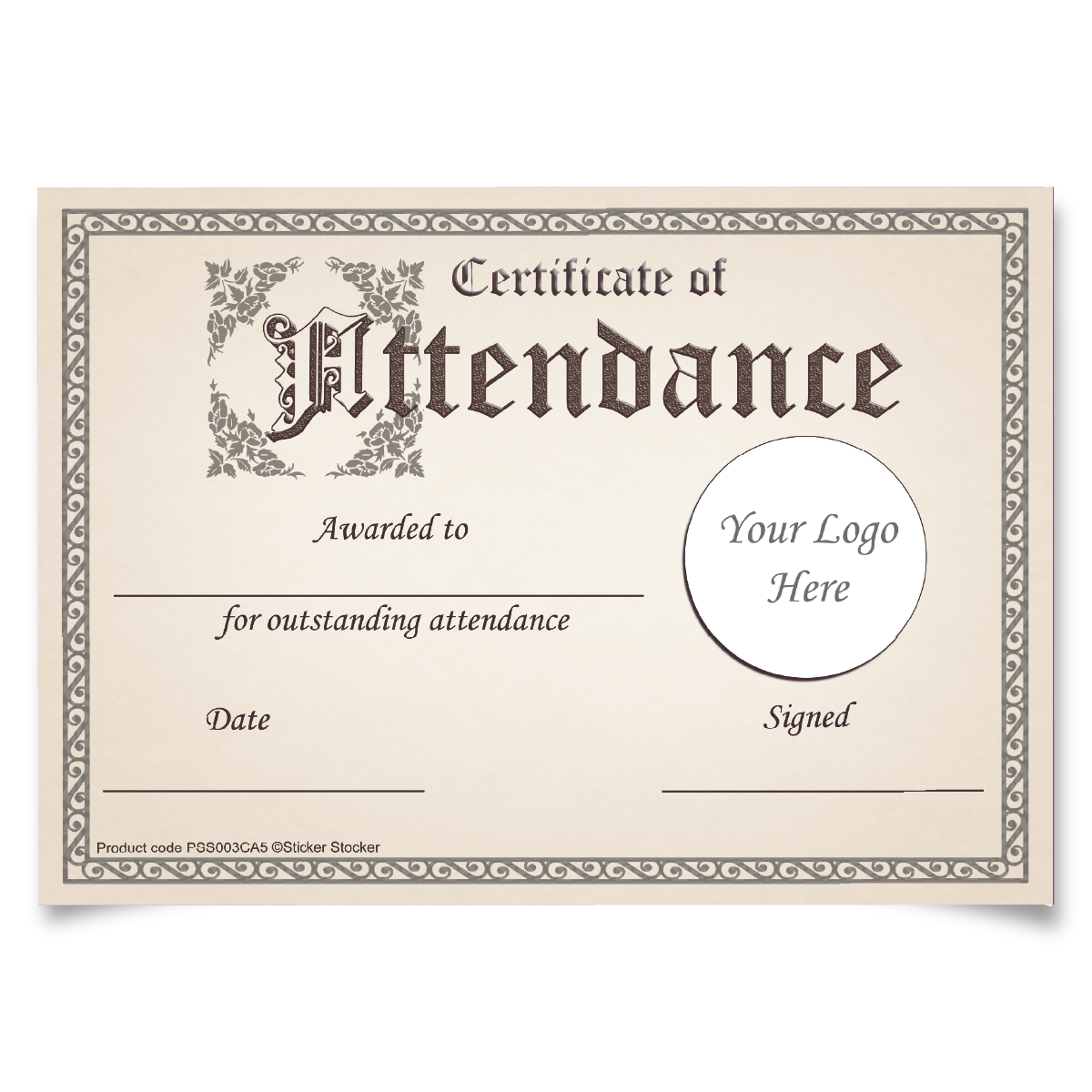 Sticker Stocker Personalised Certificate of Attendance for school teachers, A5 silk finish Photo Paper