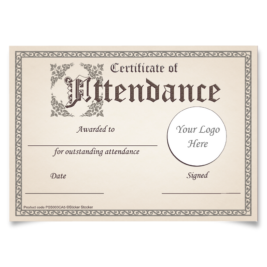 Sticker Stocker Personalised Certificate of Attendance for school teachers, A5 silk finish Photo Paper