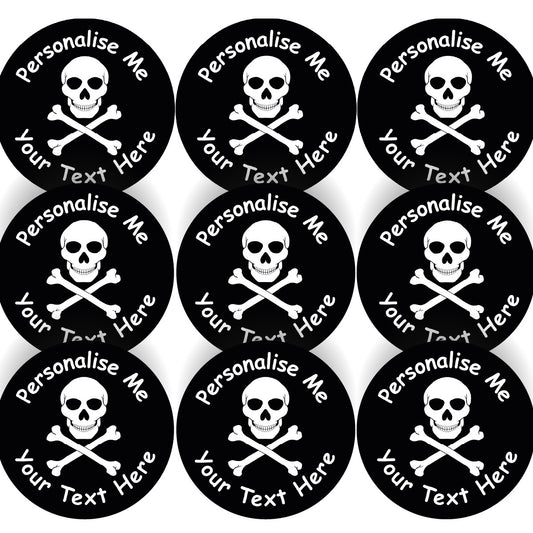 Sticker Stocker - 144 Jolly Roger Pirate Flag Personalised 30mm Reward Stickers for School Teachers