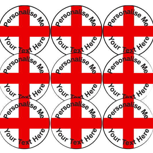 144 Personalised 30mm St George's England Flag Reward Stickers for School Teachers, Parents and Nursery