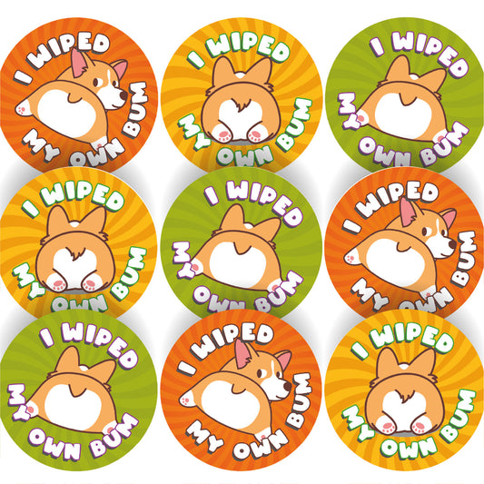 144 I Wiped My Own Bum Reward Stickers 30mm Toddler Training Reward Stickers for Teachers or Parents