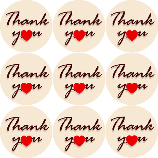 Sticker Stocker - 144 Thank You Hearts 30mm Stickers Glossy Reward Stickers