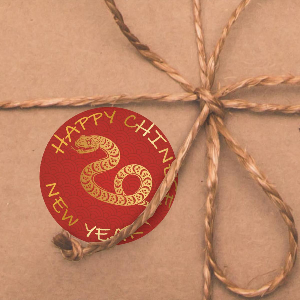 144 Happy Chinese New Year Celebration 30mm Glossy Stickers