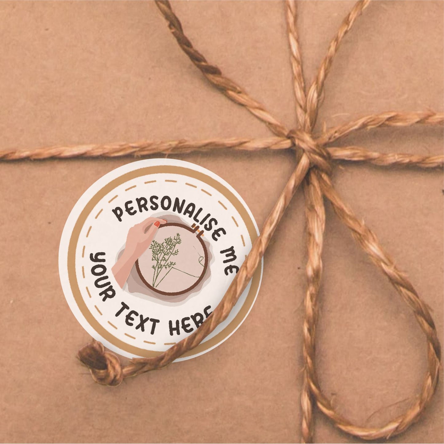 144 Personalised Cross Stitch Embroidery Sewing 30mm Glossy Stickers Labels