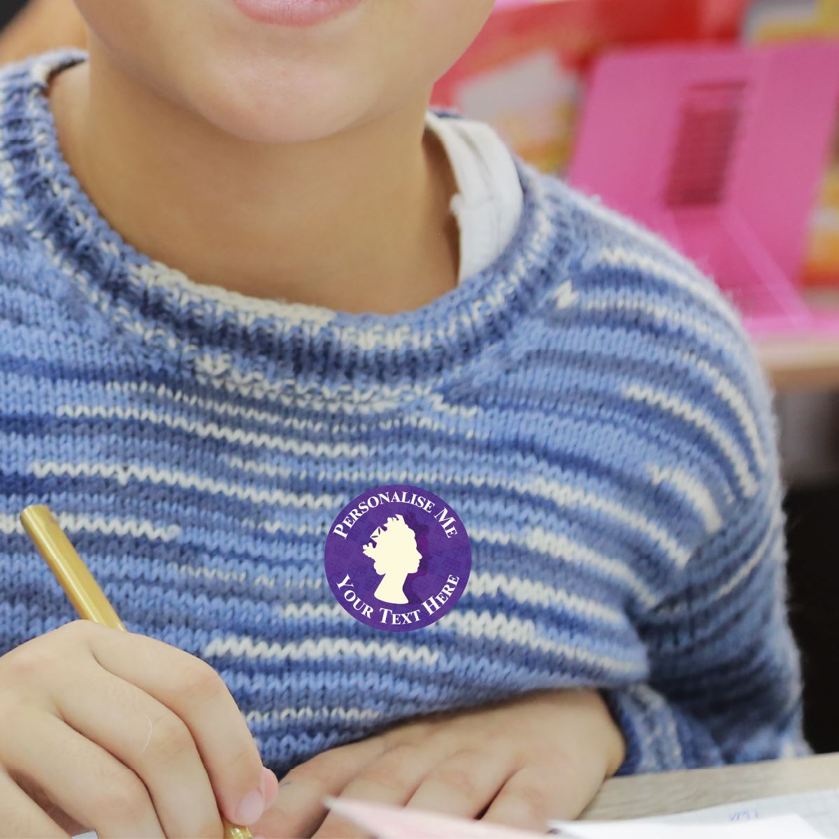 Queens Head Personalised 30mm Reward Stickers for School Teachers, Parents and Nursery