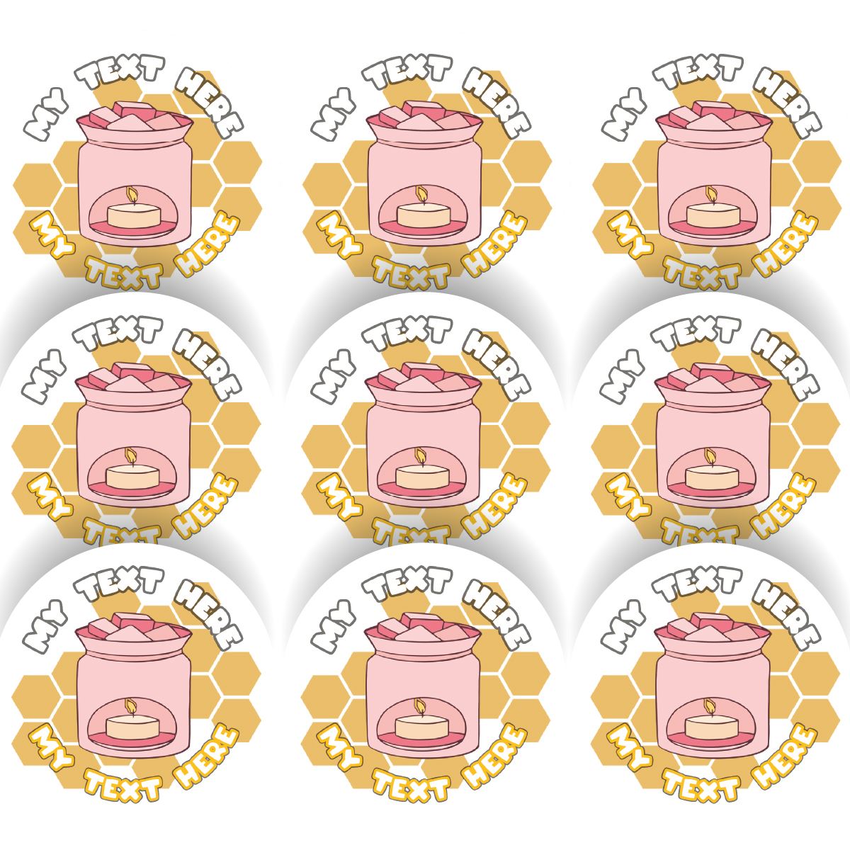 144 Personalised Wax Melt 30mm Glossy Stickers Packaging Labels